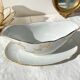 J&Ciem France 1950 white gilded porcelain sauce boat with floral pattern