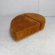 Pair of “tawny” velvet seats. Foam, wood, velvet. Circa 1970