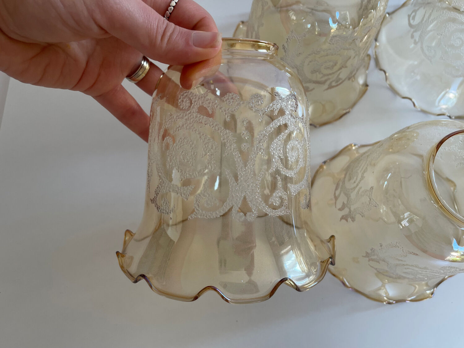 5 Glass Tulip Chandelier