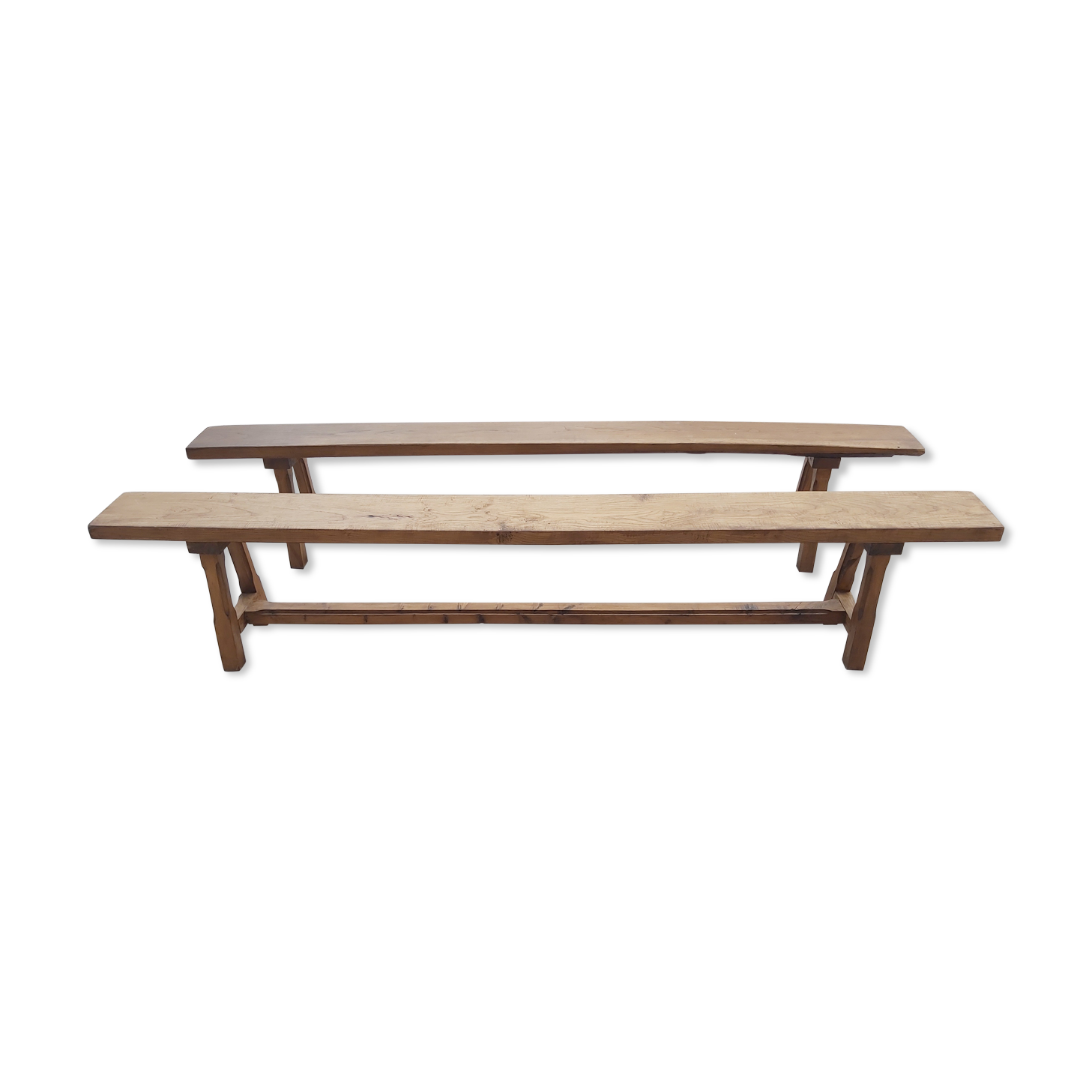 Paire de bancs de ferme 2m50