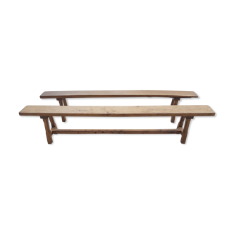 Paire de bancs de ferme 2m50