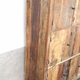 Armoire, meuble de rangement 9 portes en bois ancien