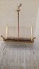 1960s brass folding magazine rack with lacquered wood decoration.