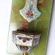 Vintage wall-mounted holy water font in onyx and cloisonné enamel, Italy, 1960s-1970s.