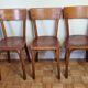 Ensemble de trois chaises bistrot Baumann