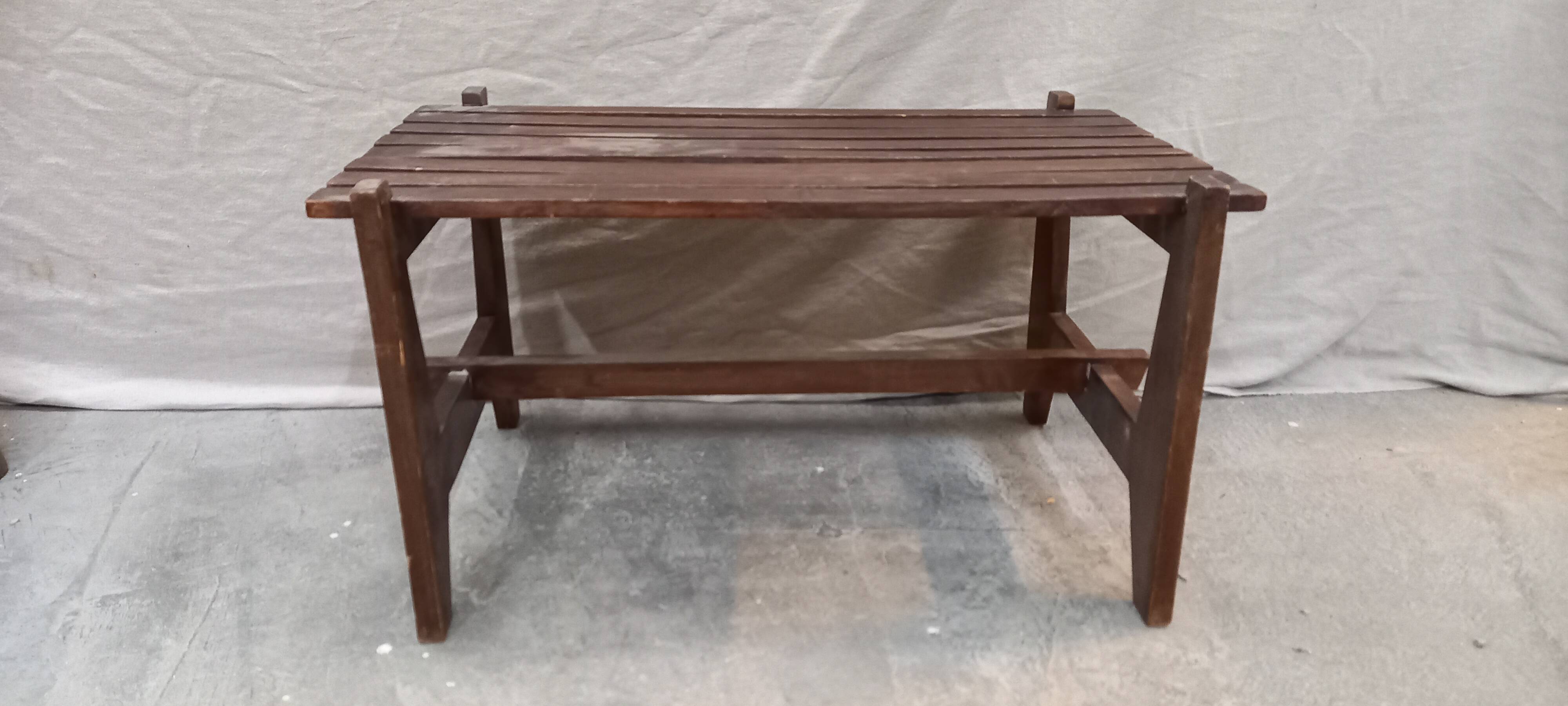 small wooden table in the Maison Regain spirit