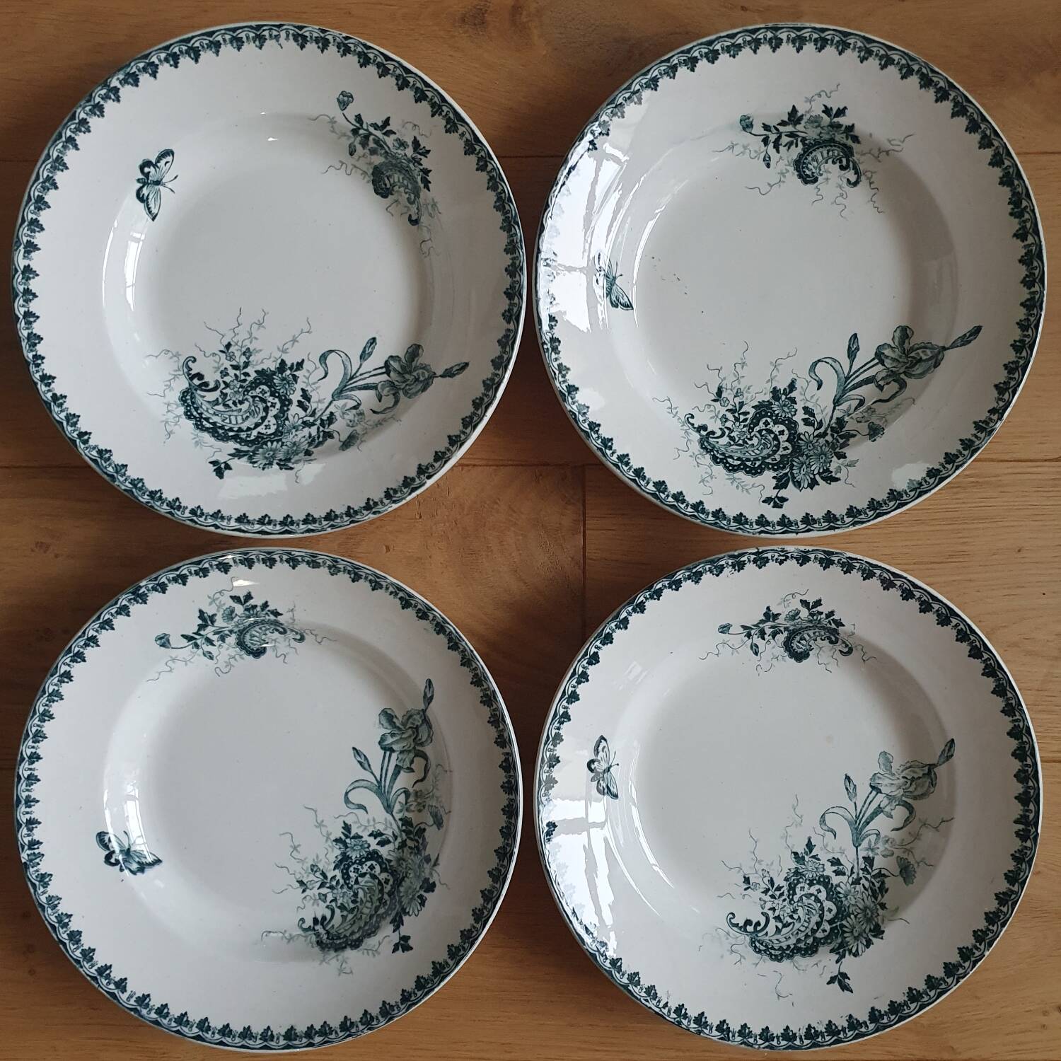 4 Louis XV Terre de Fer soup plates