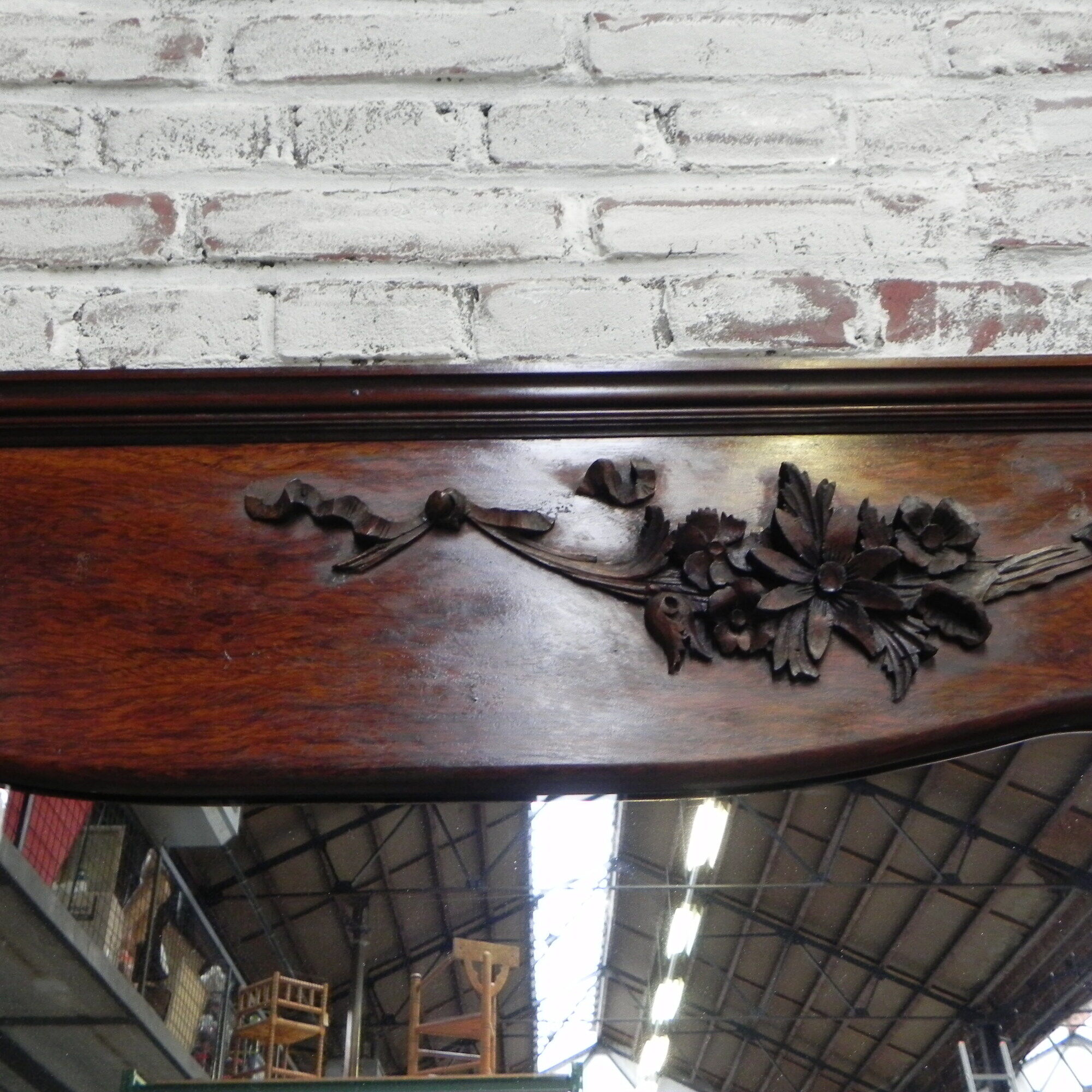 Large mahogany Art Nouveau mirror 178x220cm