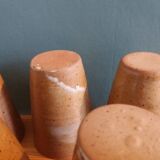 Set of 8 hand-turned stoneware cups or glasses