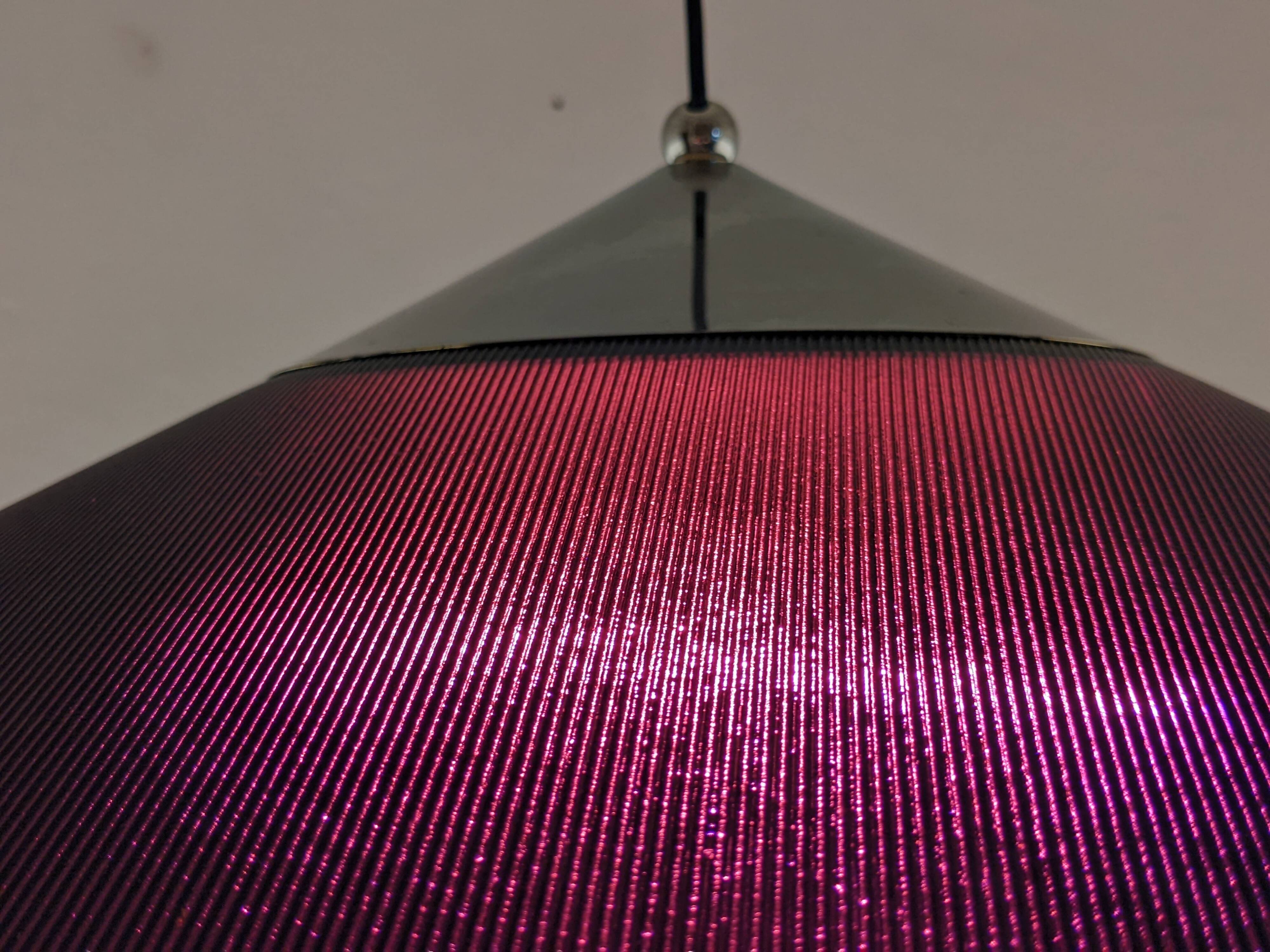 XXL black marmorite saucer suspension, Italy circa 1970.