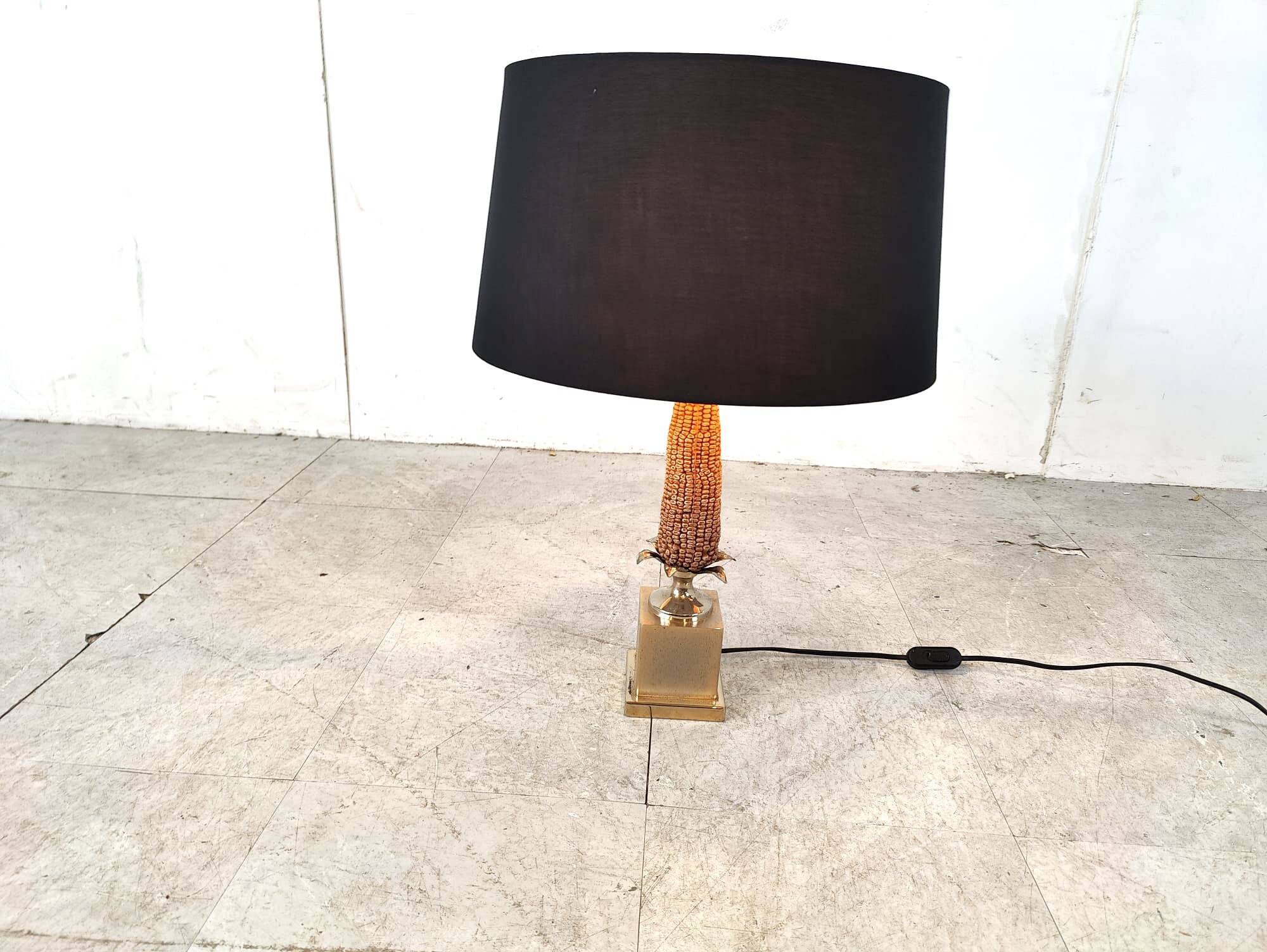 Vintage french corn table lamp, 1970s