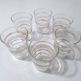 6 anciens verres granités blancs Art Déco