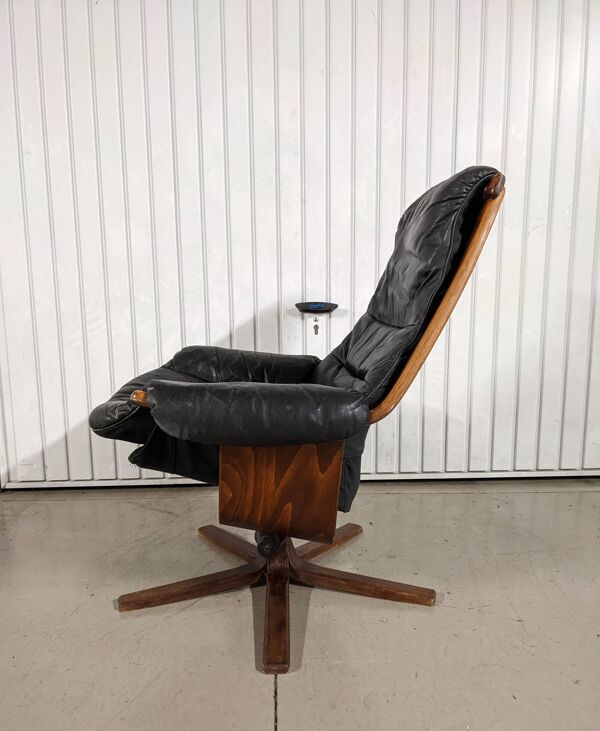 Fauteuil lounge vintage Gote Mobler 1960 pivotant et inclinable