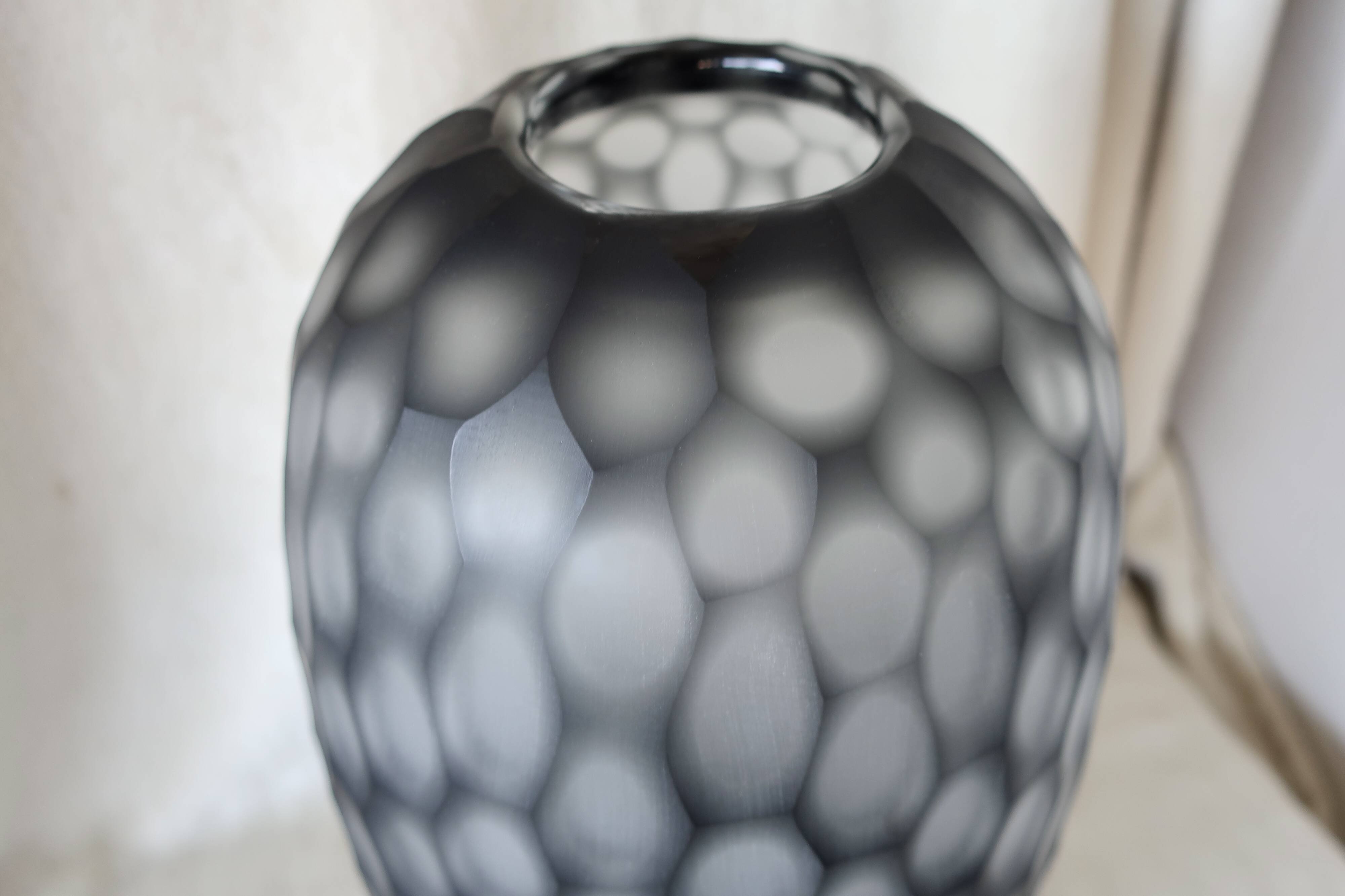 Vase Design en verre Multicouche 38 cm TBE