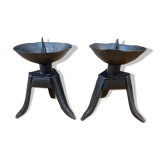 Pair of brutalist candlesticks