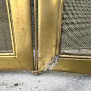 Antique brass fireplace screen from the 19th century by Bouhon Frères.
