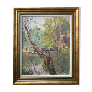 Tableau hsp "arbres à flatford mill" de bonella woodhead + cadre angleterre