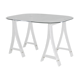 Office Plexiglas trestles, glass tray rounded edges, France, circa 1970