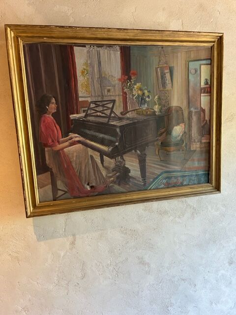 Old painting gilded wood frame