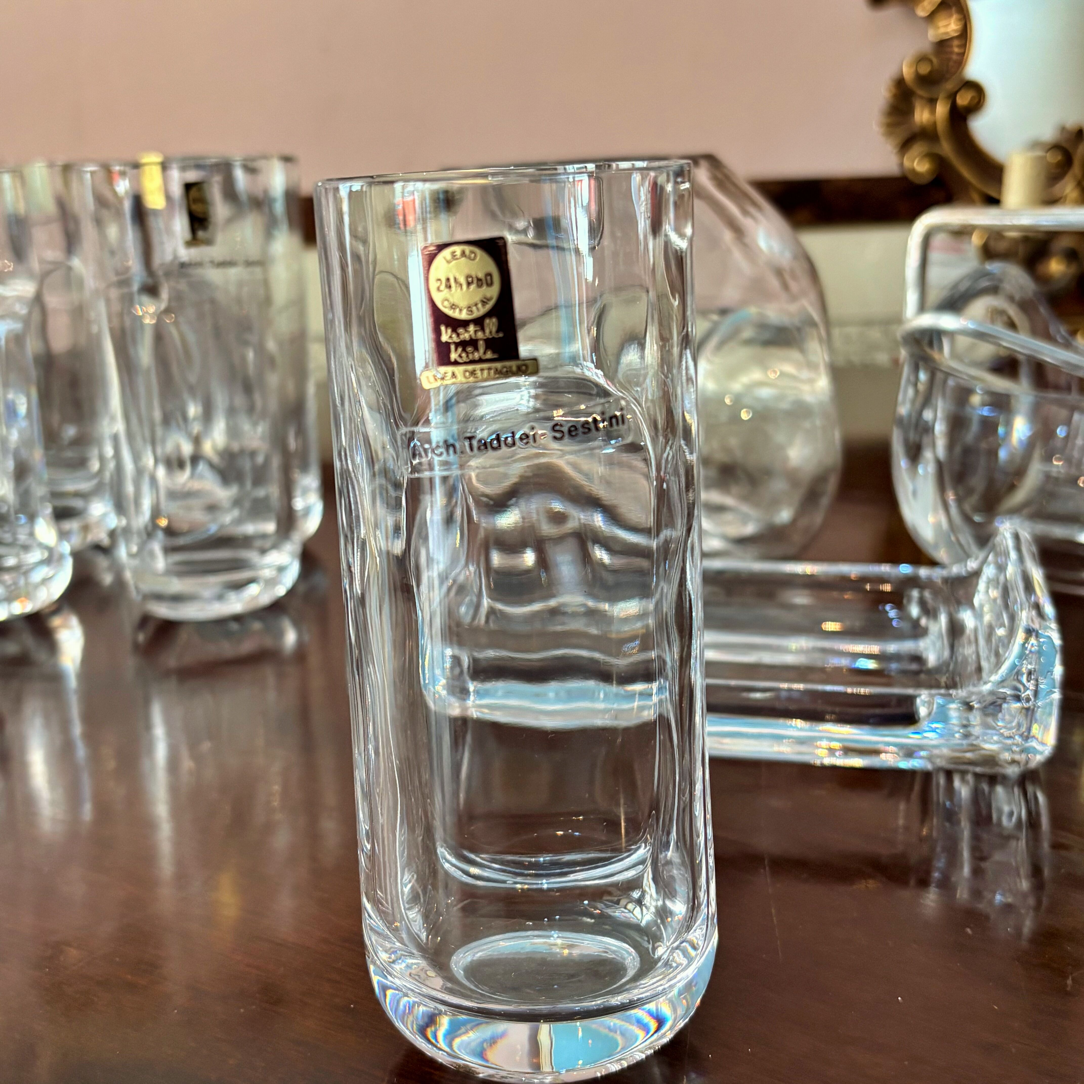 Cocktail set by Taddei Sestini for Kristal Krisla, 1960s