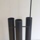 Designer umbrella stand in black lacquered metal