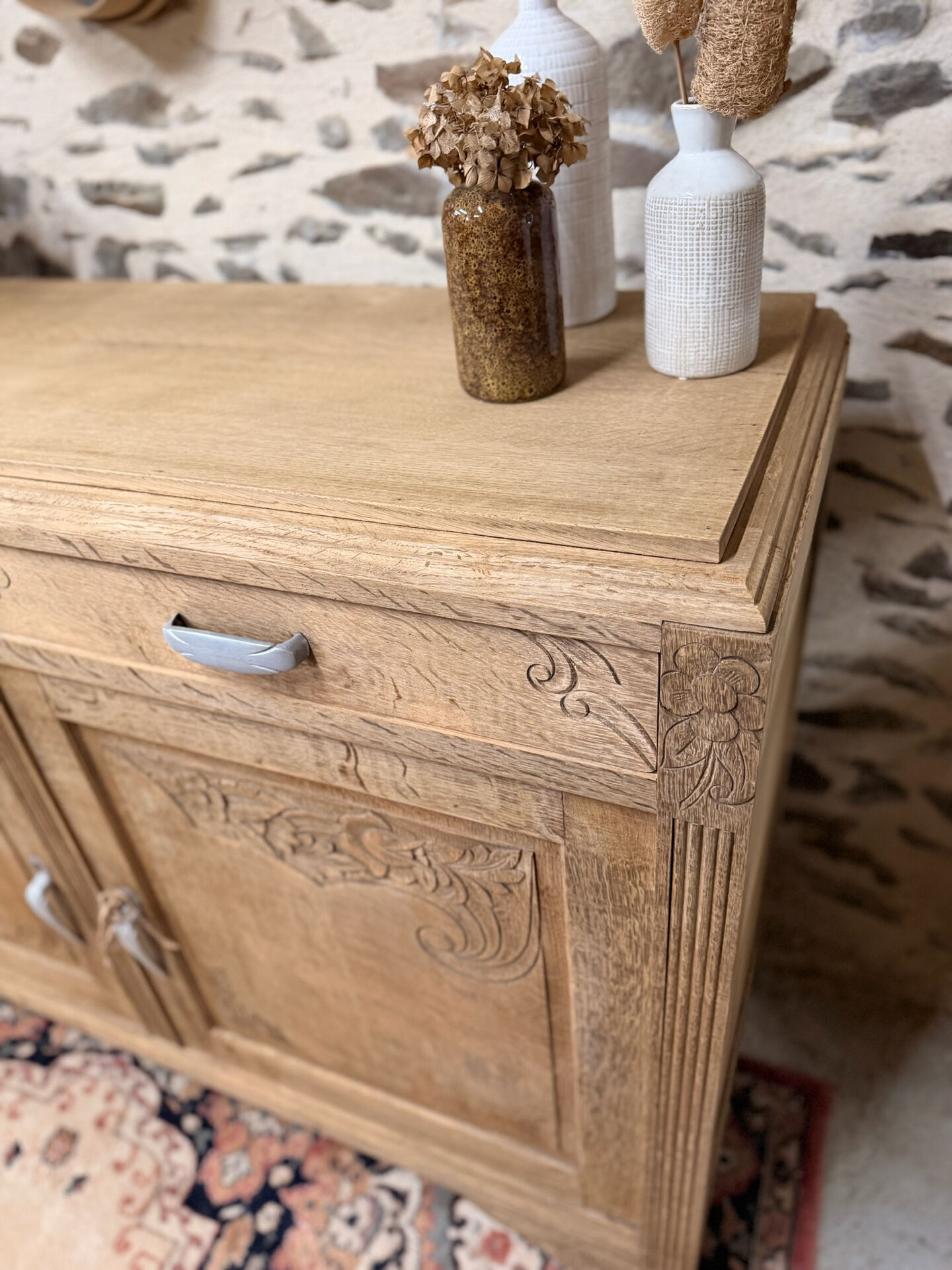 Superb stripped Art Deco wooden buffet