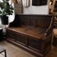 Antique oak carved trunk bench – Late 19th century
