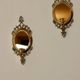 Pair of Mid Century Swedish Brass Sconces with Mirror