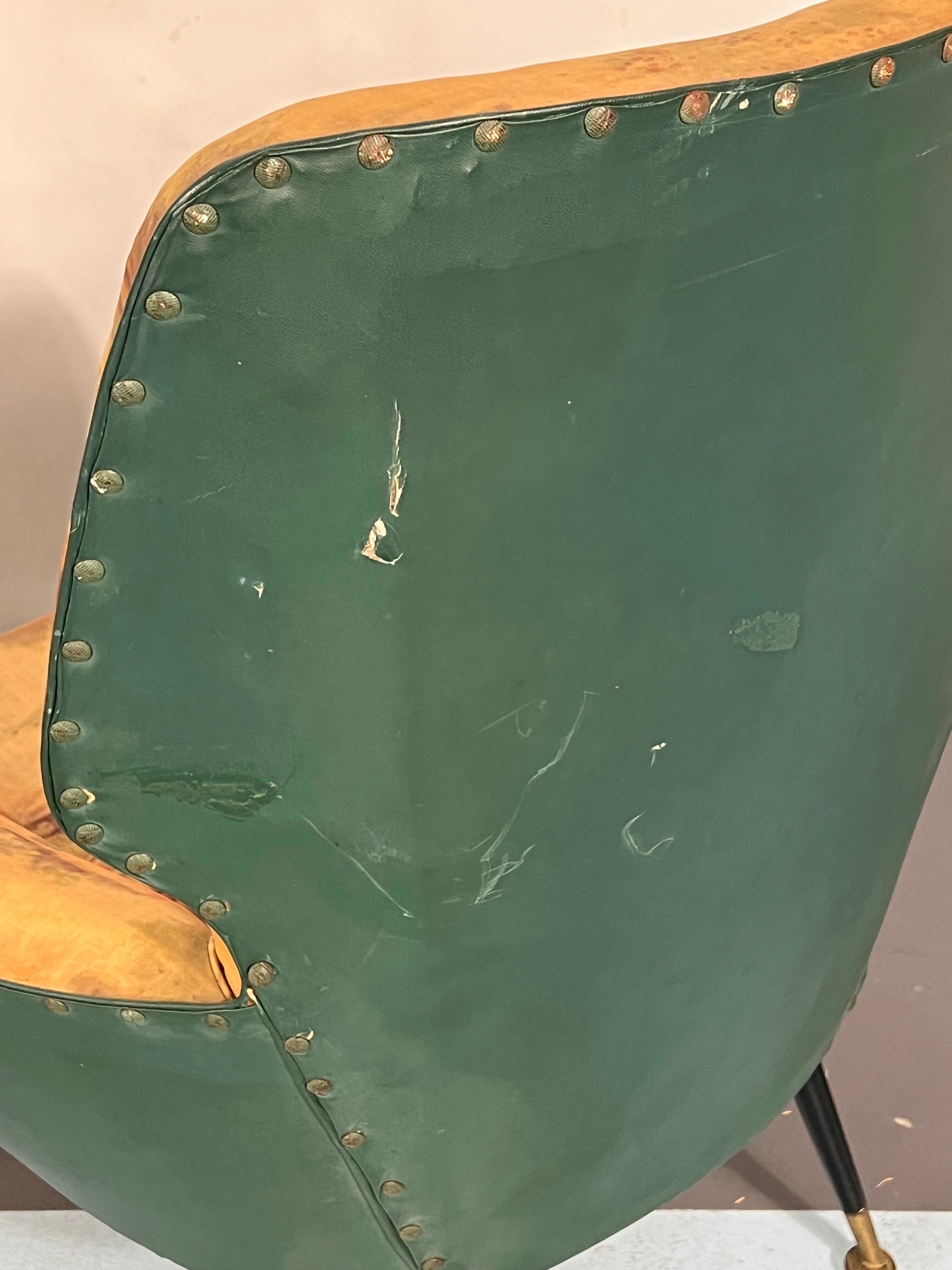 Mid-century modern set of two Italian armchairs from 50s