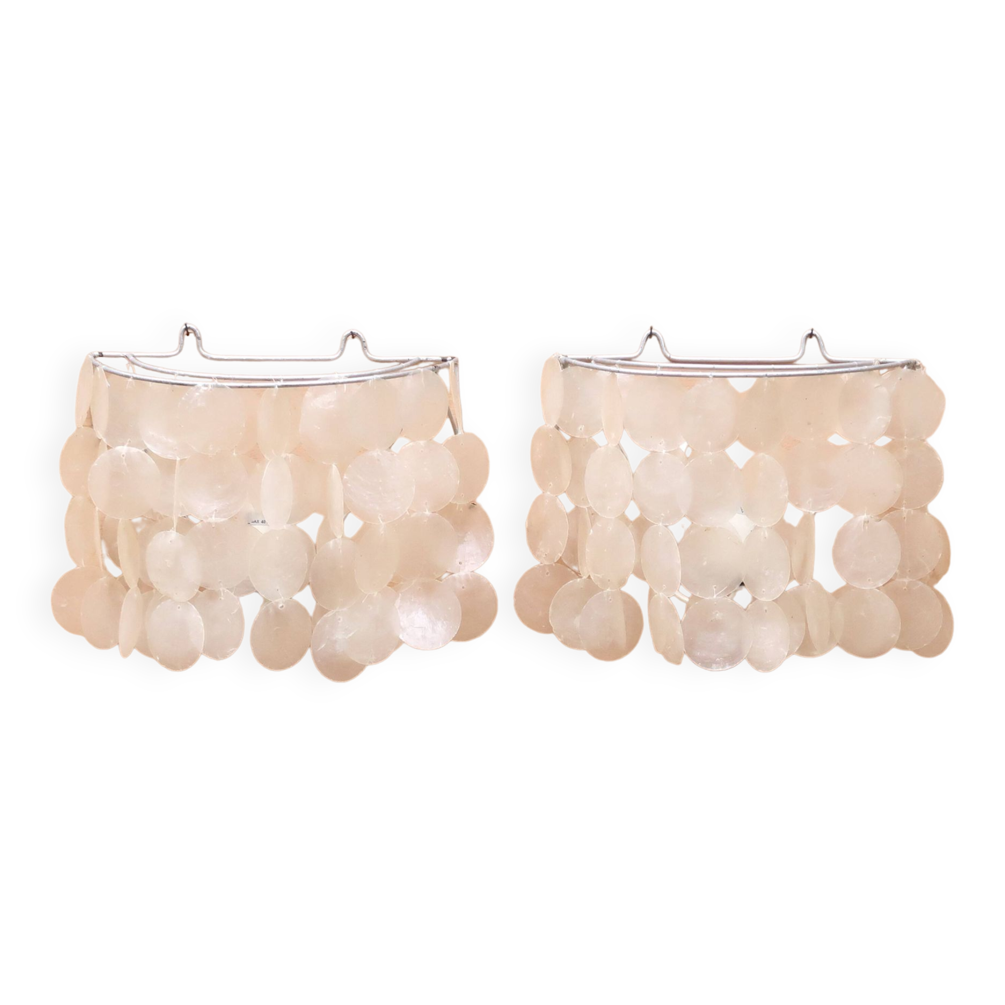 Pairs of Arditi wall lights in mother-of-pearl pastilles, 1980s