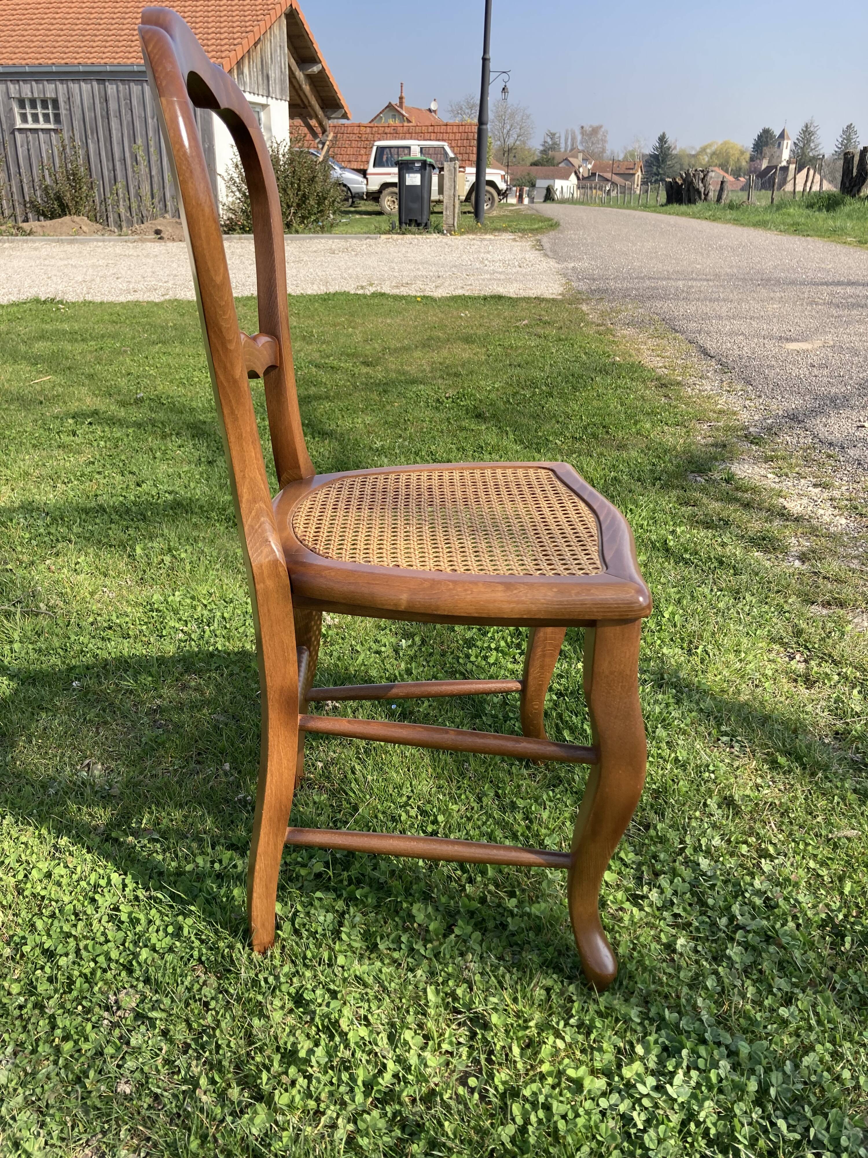 6 chaises Louis Philippe cannées