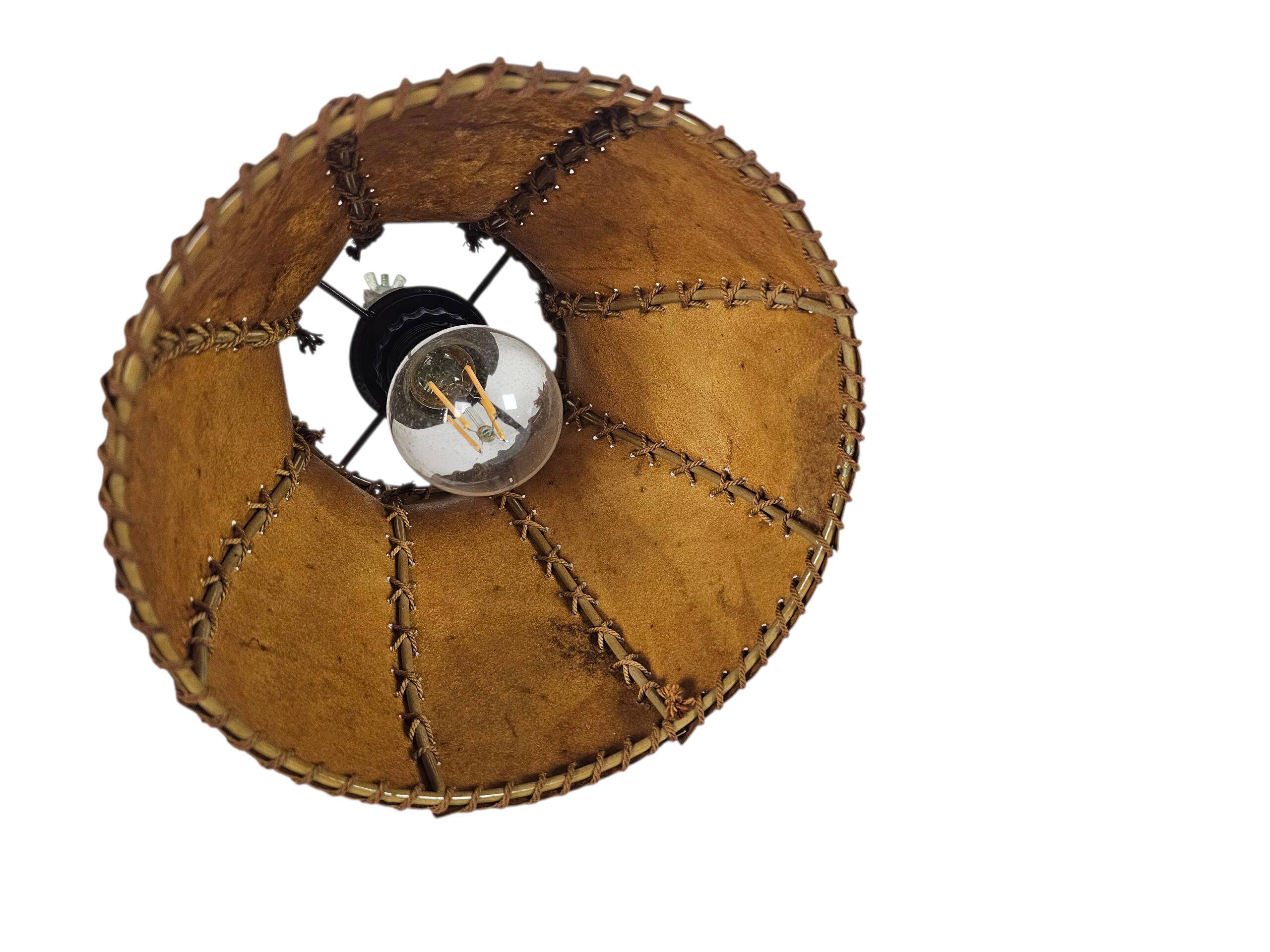 Scissor lamp | Harmonica lamp | wall lamp | vintage | oak | pig's bladder |