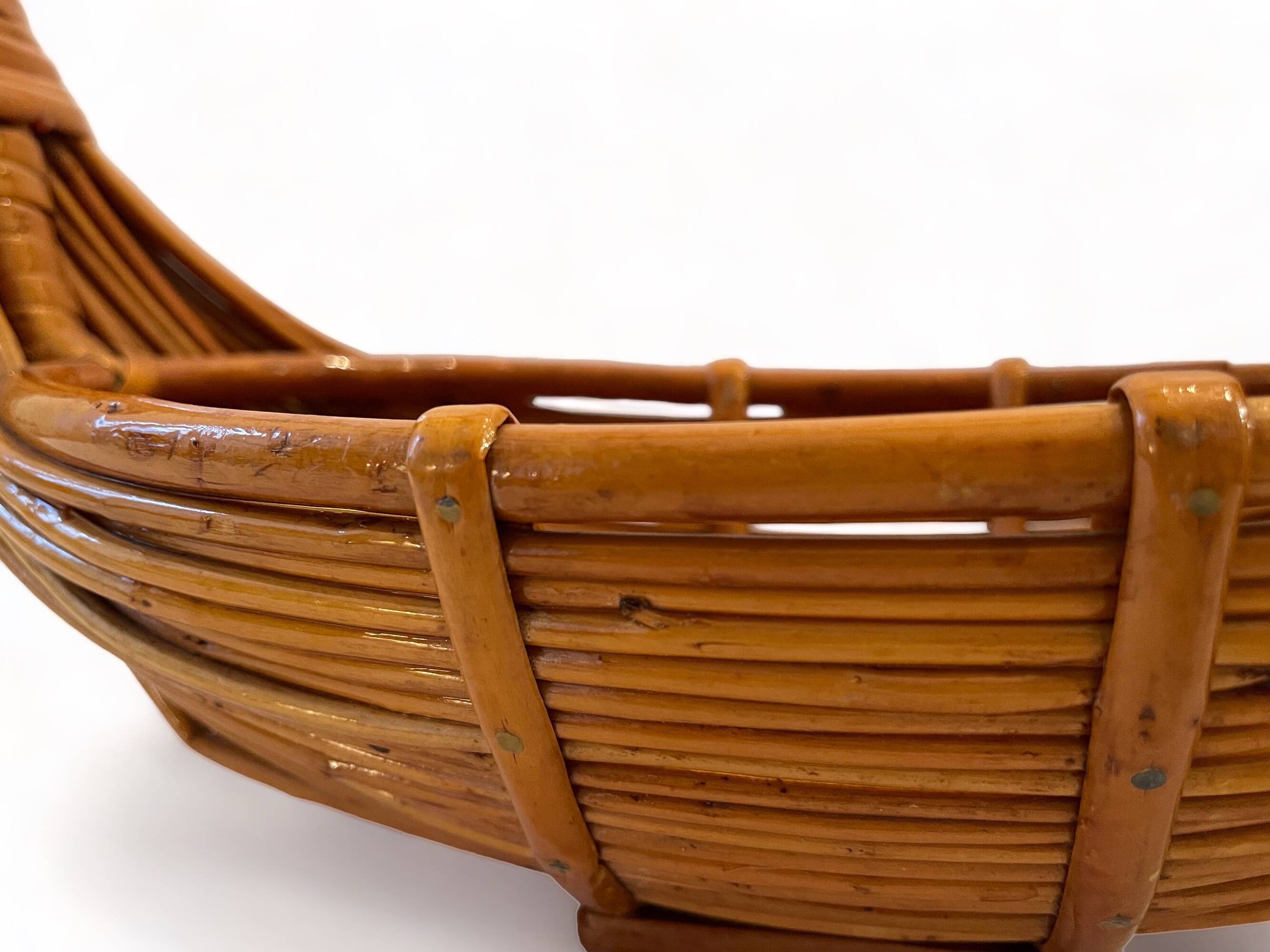 Large rattan/wicker fruit bowl, 1950 design