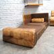 Cognac leather patchwork modular sofa or daybeds, 1970s