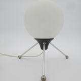 Vintage metal and opaline tripod lamp