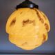 Art Deco pendant lamp in opaline glaze, marbled, brass, 1930s.