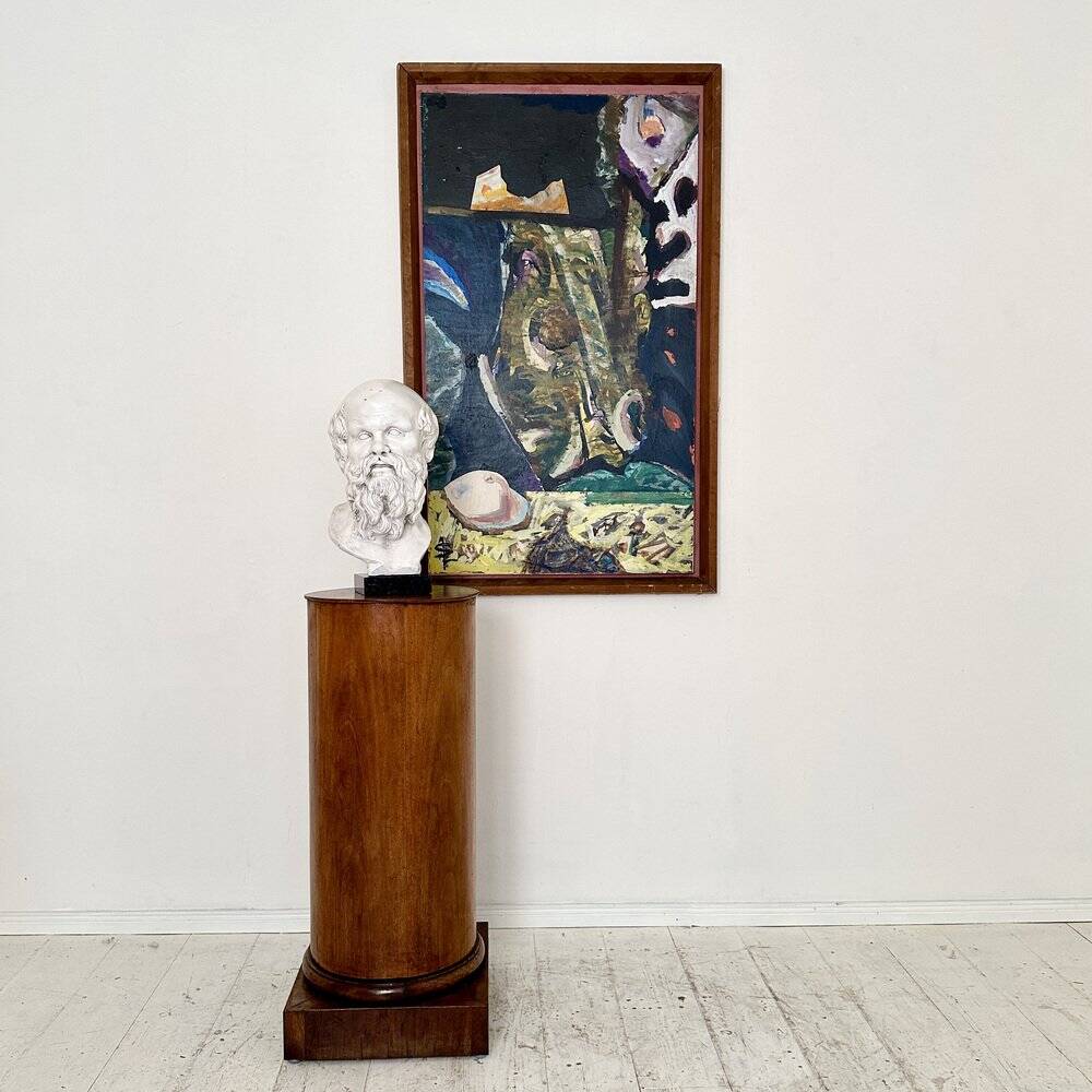 White Bust of Socrates, 1940, Plaster on a Black Marble Base