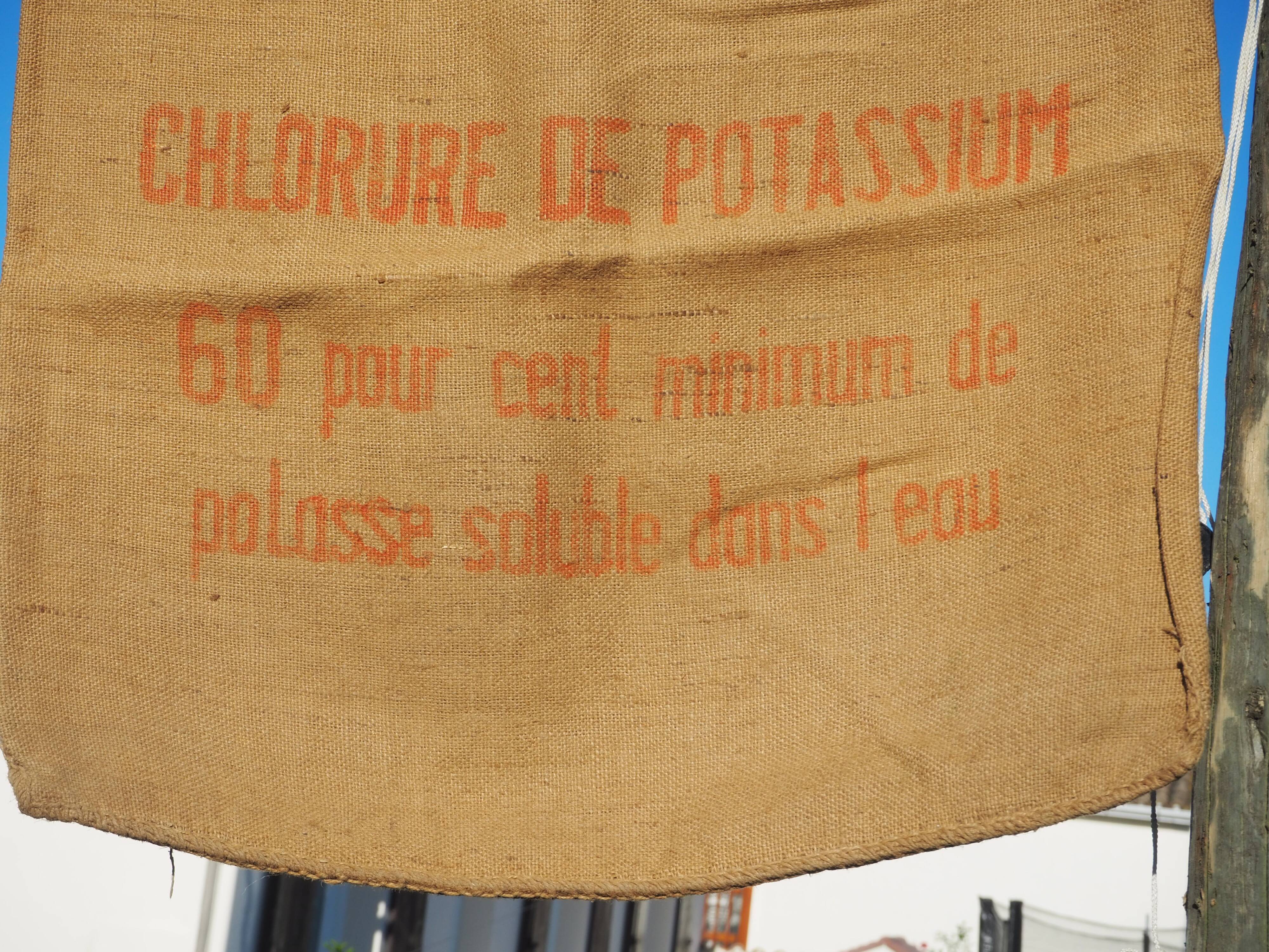 Burlap bag: "The potash of Alsace"