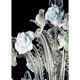 Luxury Romantic Venetian Floral Murano Glass Chandelier in White & Clear
