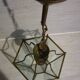 Brass lantern with 6 beveled glasses