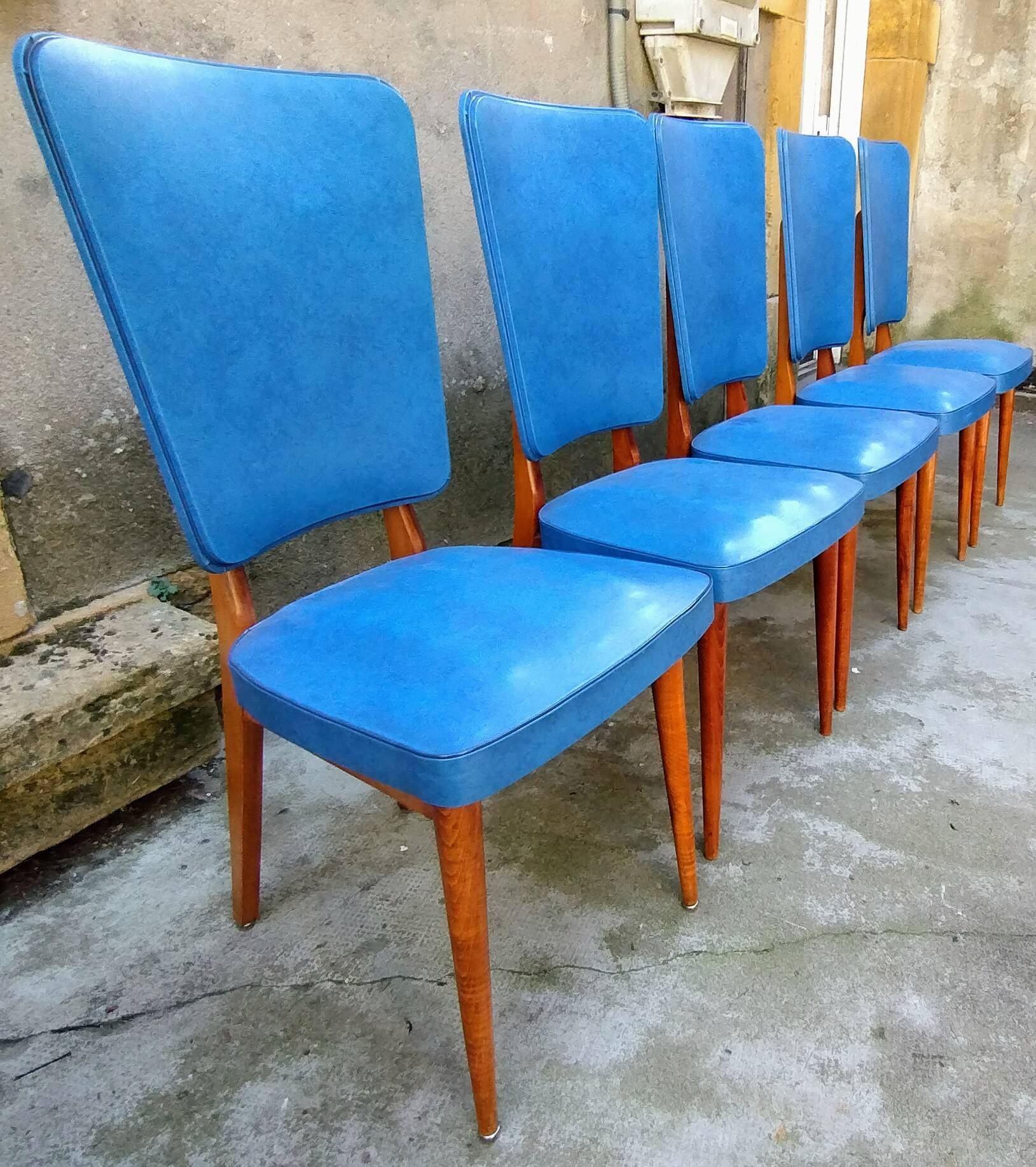 Lot de 5 chaises scandinave année 50/60