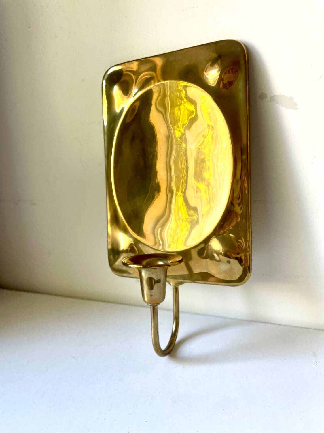 Vintage Brass Wall Candle holder  Sconce  height 28  cm