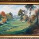 Painting dated 1916 "Coin de la Nièvre" by Louis Morel (1871-1954) + frame
