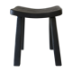 Japanese style wooden stool with burnt wood finish shou-sugi-ban