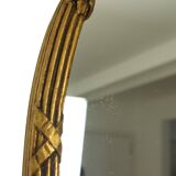 French Oval Mirror with Bow Roses Louis XVI Gold 45cm