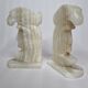 Pair of bookends in vintage white onyx, 21 cm