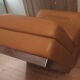 Fauteuil cuir, base inox, années 70