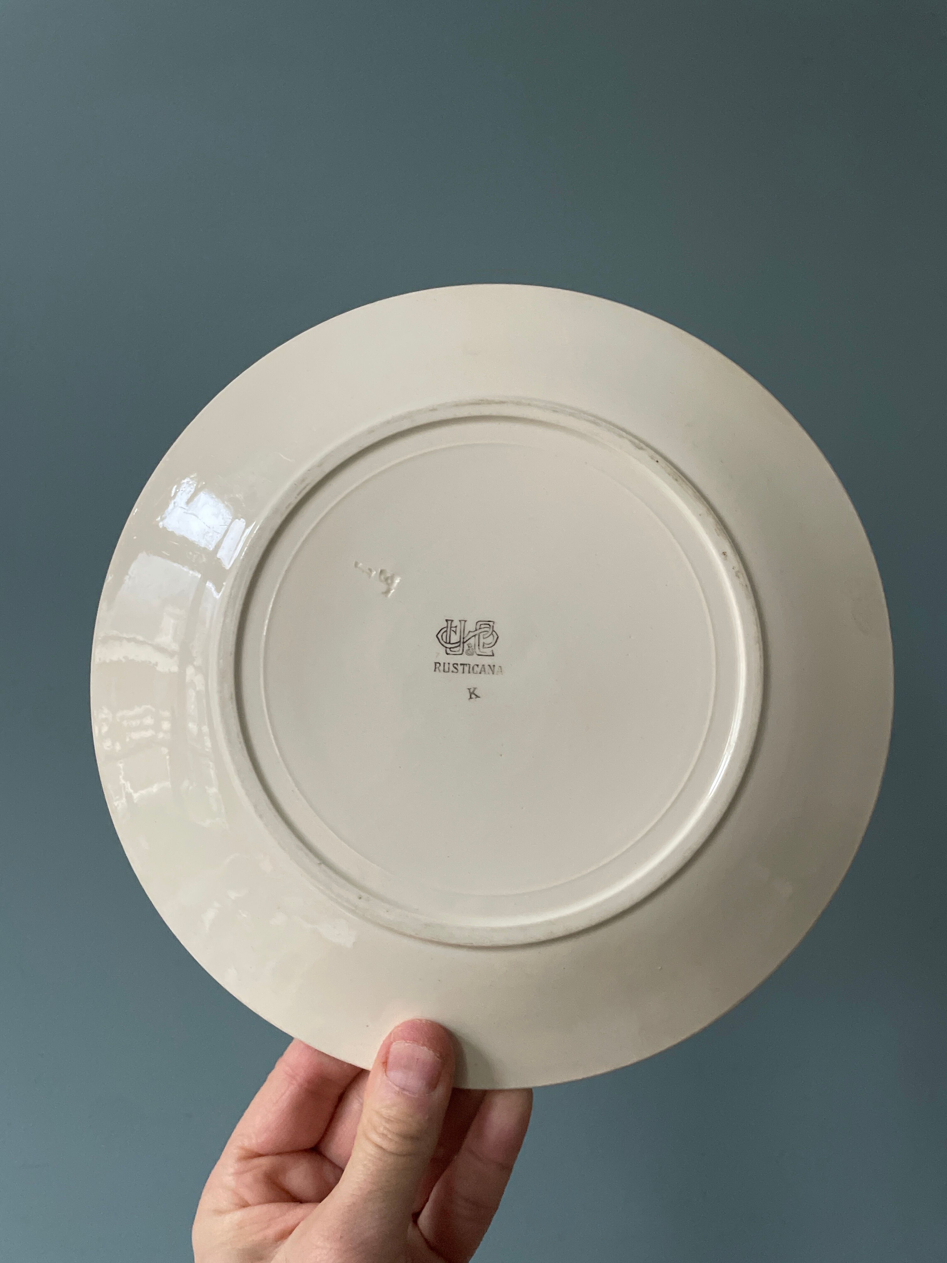 Set of 8 flat plates in Sarreguemines earthenware, model "Rusticana"