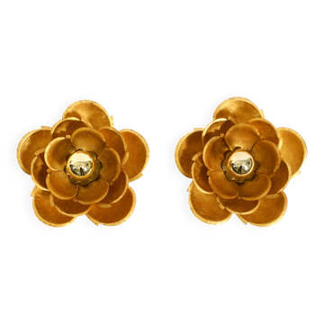 Two beautiful, large, gilt wall lamps, "Water Lily," Italy, 1960s