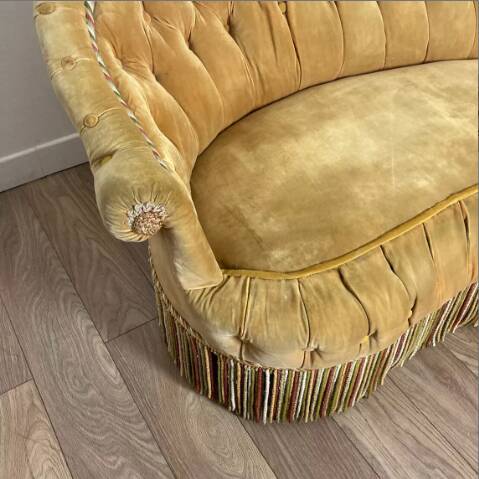 Golden yellow toadstool sofa
